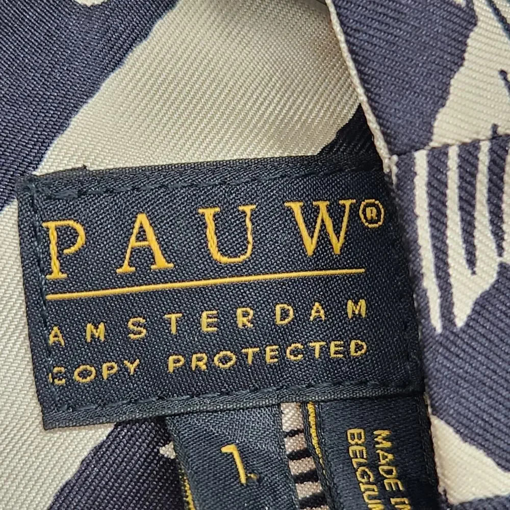 Pauw Amsterdam Cream & Black Silk Geo Print Mock Neck Mod Shift Dress Women 1 Sm